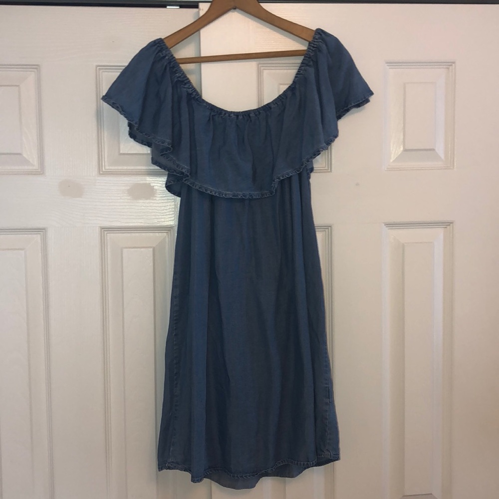 Denim Off the Shoulder Dress